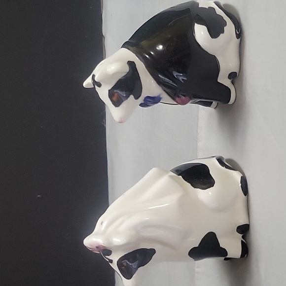 Clay Art Mr & Mrs Cow Bride & Groom Newlyweds Salt Pepper Shakers Set - Picture 4 of 6